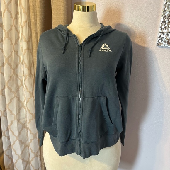 Reebok Sweaters - Reebok Women's Gray Zip-Up Hoodie